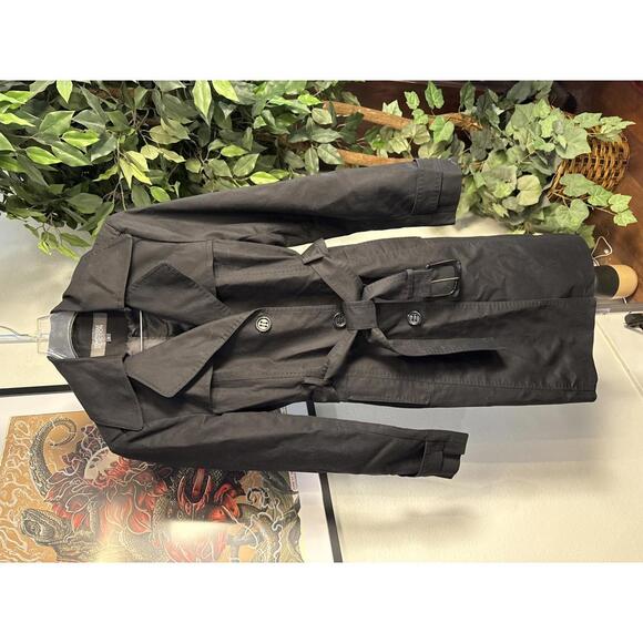 Kenneth Cole Reaction Women's Black Trench Coat, Size Small - Picture 1 of 5